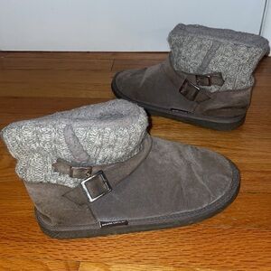 Women's Mukluks Grey Faux Suede Winter Boots​